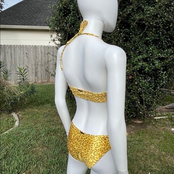 💋NWT KENDALL & Kylie Double Gather Spotted Print Knot Detail Bikini 2 Piece Set - Picture 3 of 12